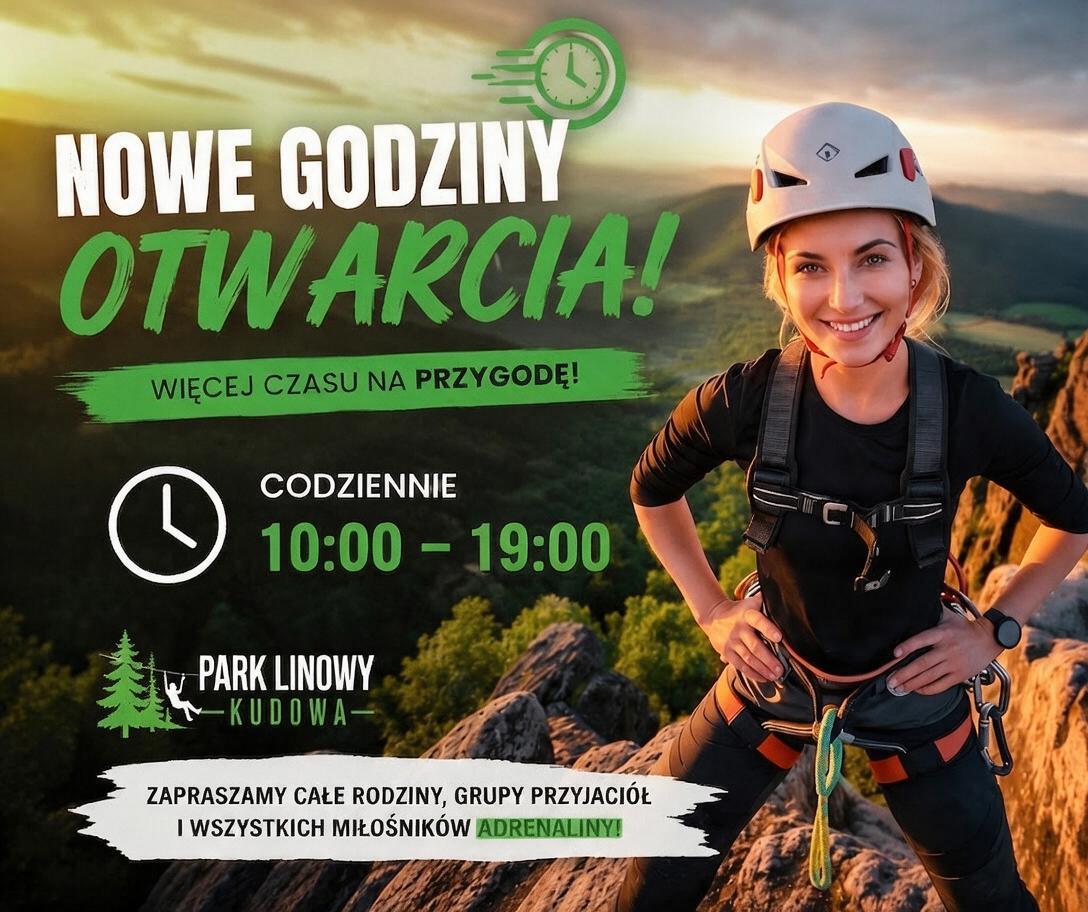 Nowe godziny otwarcia Parku Linowego w Kudowie